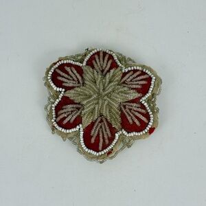 Antique 1830s Iroquois Seneca Native American Handmade Beaded Cushion Whimsy‎